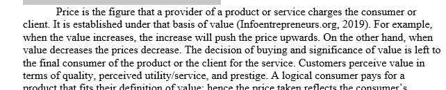 Prices should reflect the value consumers