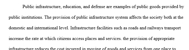 Public goods that impact society