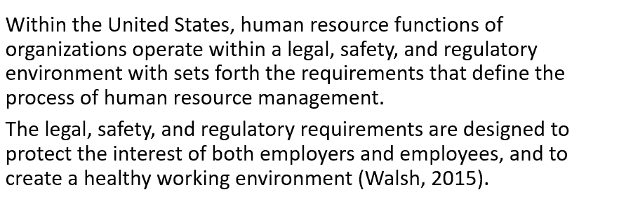 Regulatory requirements on the human resources process