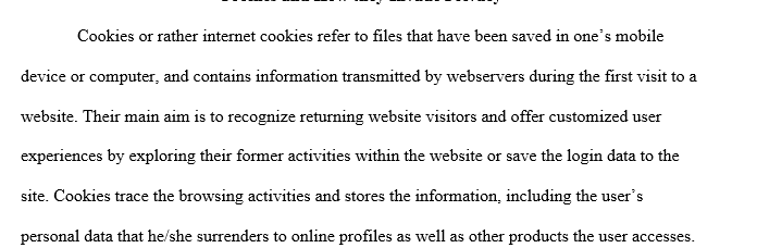 Report on cookies and the way they invade privacy