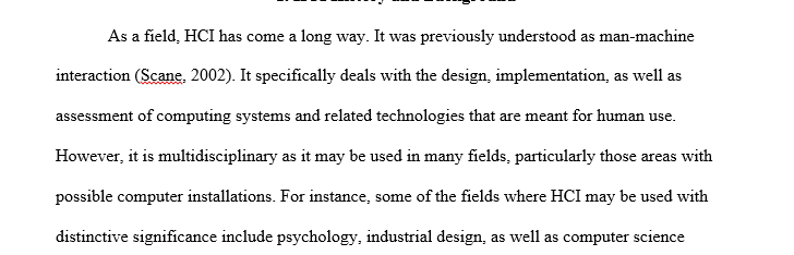 Research history and background of the HCI