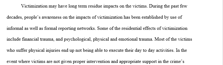 Residual effects of victimization