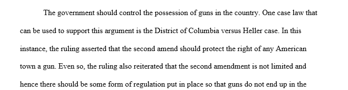 Should the government control the possession of guns