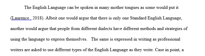 Tan’s description of different types of the English Language