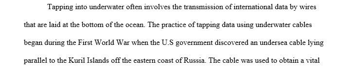 Tapping into underwater cables significance