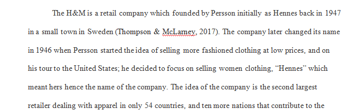 The H&M Retail-Clothing Company