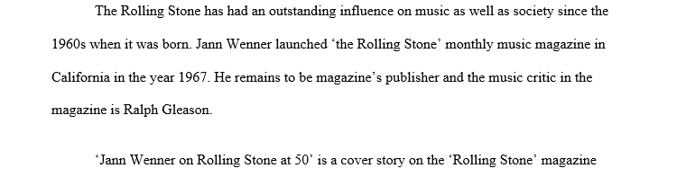 The conception of Rolling Stone magazine