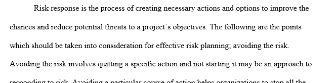 The risk response strategy