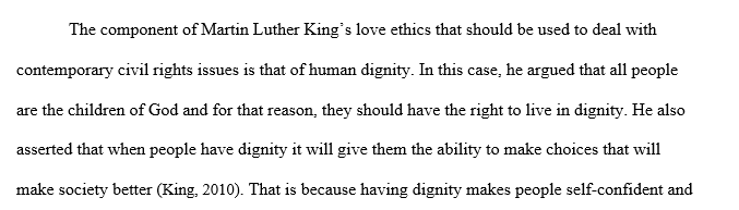 The three components of MLK's love ethics