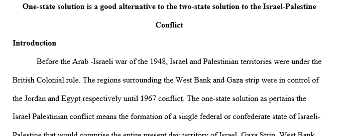 Two-state solution to the Israeli-Palestinian conflict