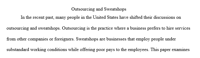 What effect may outsourcing have on domestic prices