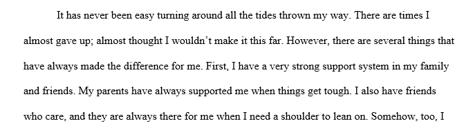 Write a Strengths Perspective Reflection about yourself