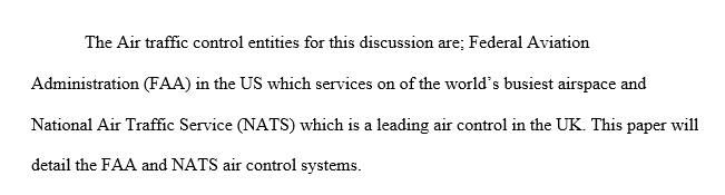 Compare and contrast two different air traffic control entities