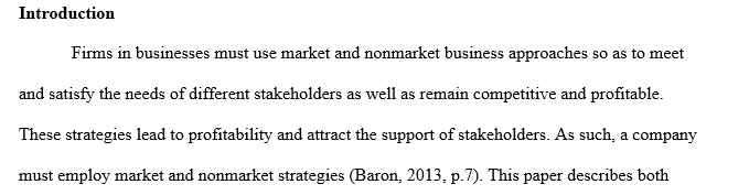 Describe market and non market strategies