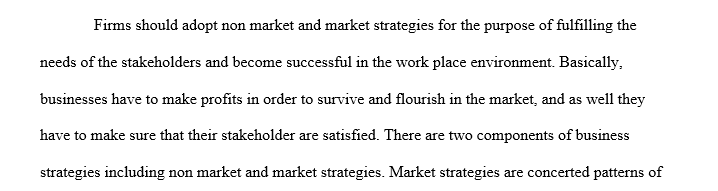 Describe market and non market strategies