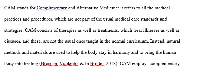Describe the patient who uses CAM the most