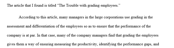 Find an article related to assessment and differentiation of employees