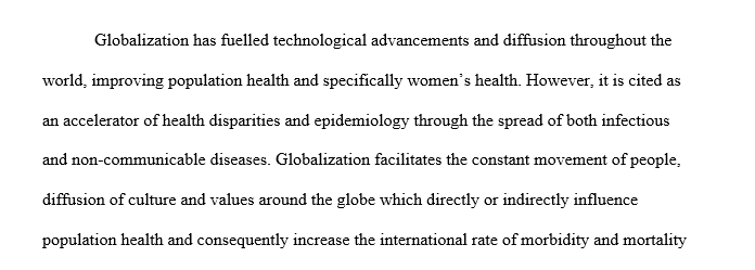 Globalization and international patterns of health and disease