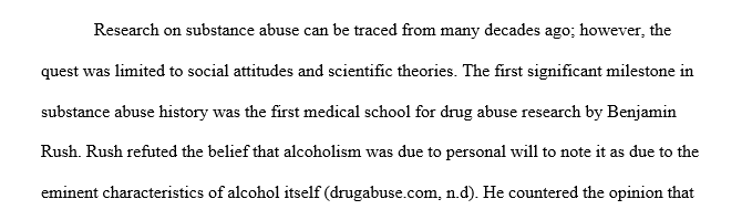 Historical trends and current conceptions of the cause and treatment of substance abuse