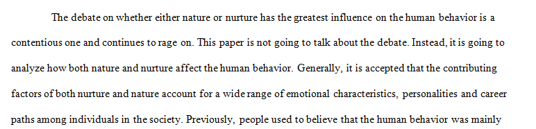 How Nature and Nurture Affect Human Behavior