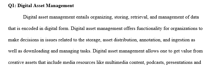 Identify the capacities of digital asset management software