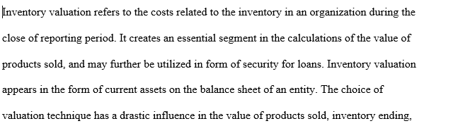 In what financial documents does an inventory valuation appear