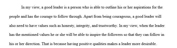 Inspiring others towards the achievement of the desired results