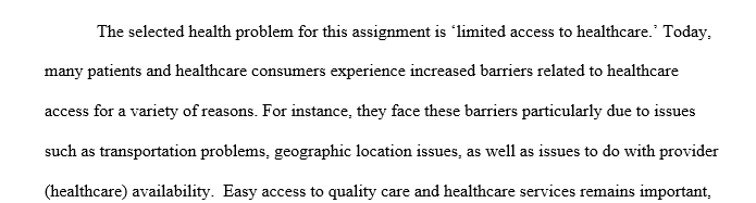 Research best practices related to a current health care problem