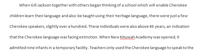The Specific Positive Influence, Outcome, or Benefits of Native Americans Working to Maintain or Restore their Heritage Language