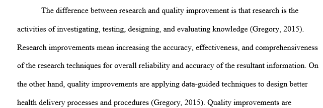 The difference between research and quality improvement