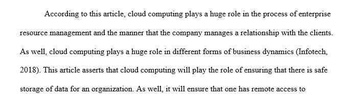 The strategic importance of cloud computing in business organizations