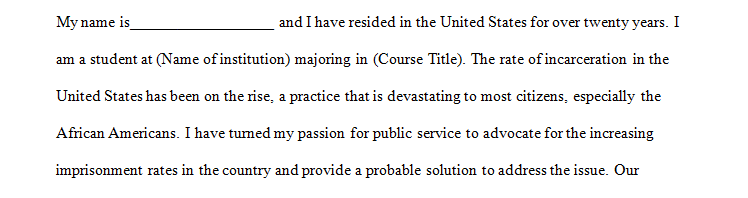 Advocacy Letter