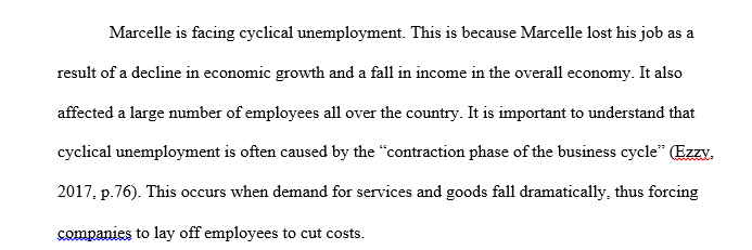 Apply the theories of unemployment to explain the type of unemployment