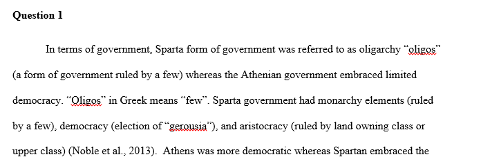 Compare and contrast Sparta and Athens