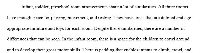 Compare and contrast the three room arrangements