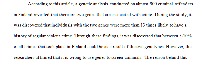 Criminal Behavior Article
