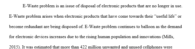 Define the e-waste problem. What is happening and why is this an issue