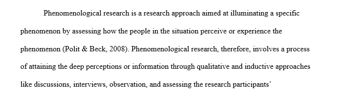 Define what is phenomenological research