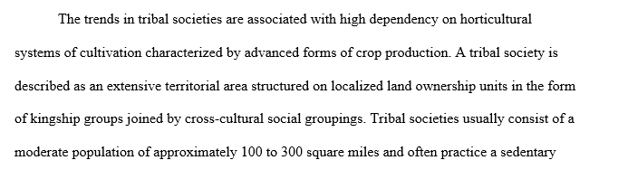 Describe and compare the political organization of two tribal societies