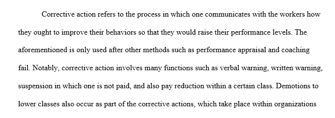 Describe what is involved in corrective action.