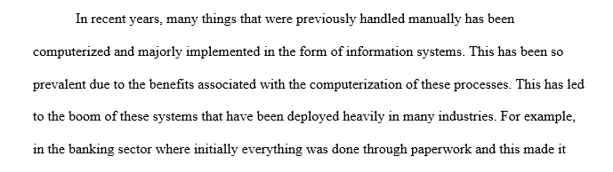 Discuss a specific computerized information system