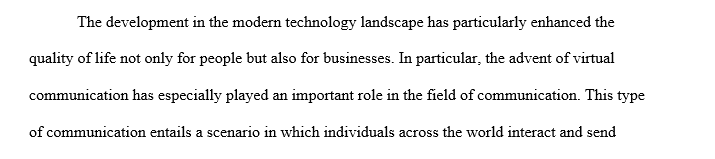 Discuss the advantages and disadvantages in virtual businesses communications