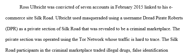 Discuss the case involving the United States of America versus Ross Ulbricht