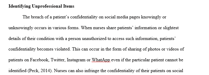 Discuss why nurses have a responsibility to uphold a standard of conduct