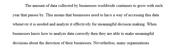 Effective use of Online Analytical Processing