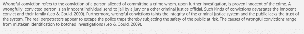 Emerging issues presentation on causes of wrongful conviction