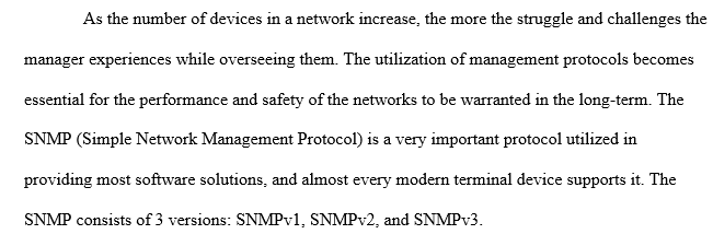 Explain the different security measures that each version of SNMP uses