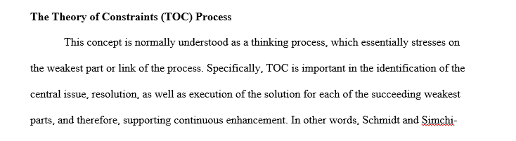 Explain the five steps of the theory of constraints (TOC) process