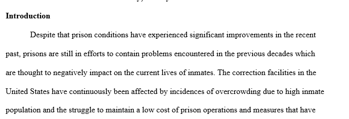 Four page paper discussing prison reform and policies that need to be reinforced