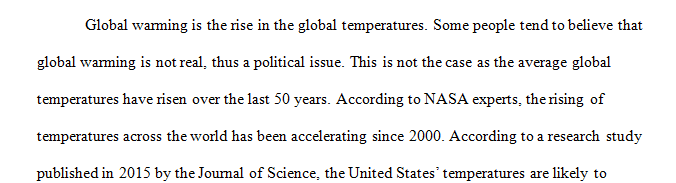 global warming informative speech outline